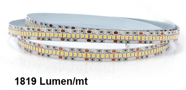 Strip LED 24V 2835 240 Led/mt 17w/mt 1819 Lumen/mt Luce Natura